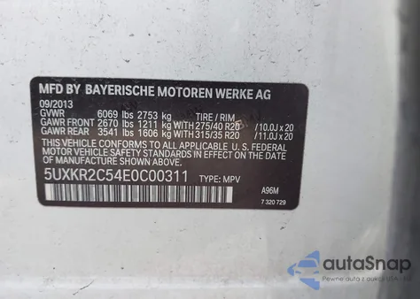 2014 BMW X5 Sdrive35I from USA, damaged, VIN 5UXKR2C54E0C00311
